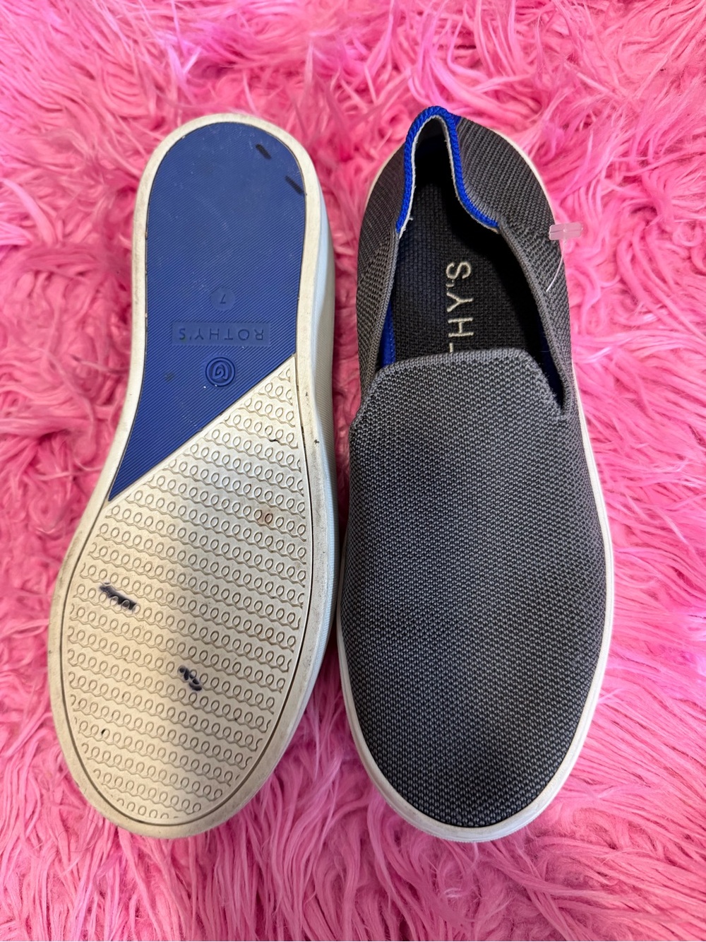 Rothy's Gray Knit Slip-On Sneakers with White Sole - Picture 3 of 5